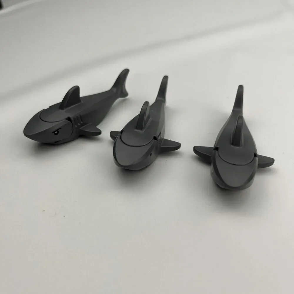 Lot of 3 LEGO Sharks Minifigure Town City Ocean Minifig